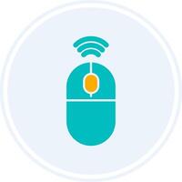 Wireless Mouse Glyph Two Colour Circle Icon vector