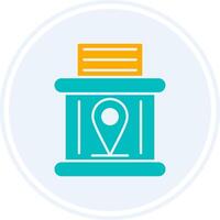 Telephone Booth Glyph Two Colour Circle Icon vector