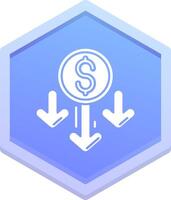 Decrease Polygon Icon vector