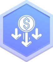 Decrease Polygon Icon vector