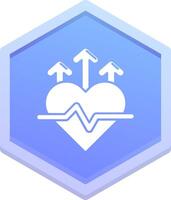 corazón Velocidad polígono icono vector