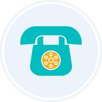 telephone Glyph Two Colour Circle Icon vector