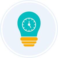 Time Management Glyph Two Colour Circle Icon vector