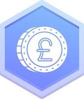 Pound Polygon Icon vector