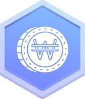 Won Polygon Icon vector