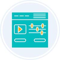 Video Editor Glyph Two Colour Circle Icon vector