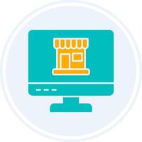 Online Shopping Glyph Two Colour Circle Icon vector