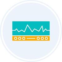 EKG Glyph Two Colour Circle Icon vector