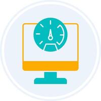 Speed Test Glyph Two Colour Circle Icon vector