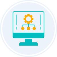 Hierarchy Glyph Two Colour Circle Icon vector