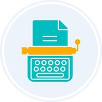 Typewriter Glyph Two Colour Circle Icon vector