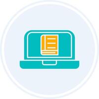 Online Learning Glyph Two Colour Circle Icon vector