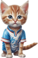 AI generated A cute kitten in soccer uniform png