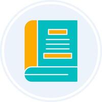 Book Glyph Two Colour Circle Icon vector