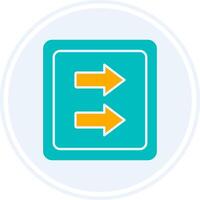 Fast Forward Glyph Two Colour Circle Icon vector