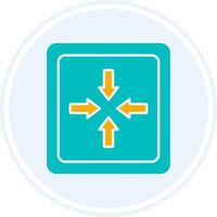 Exit Full Screen Glyph Two Colour Circle Icon vector
