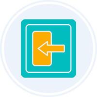Log In Glyph Two Colour Circle Icon vector