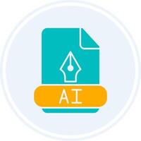 Ai Glyph Two Colour Circle Icon vector