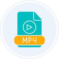 Mp4 Glyph Two Colour Circle Icon vector