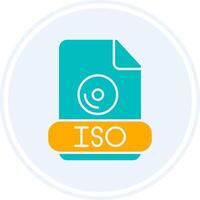 Iso Glyph Two Colour Circle Icon vector