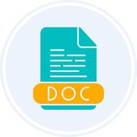 Doc Glyph Two Colour Circle Icon vector