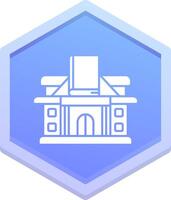 biblioteca polígono icono vector