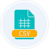 Csv Glyph Two Colour Circle Icon vector