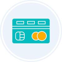 Credit Card Glyph Two Colour Circle Icon vector