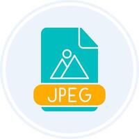 Jpeg Glyph Two Colour Circle Icon vector
