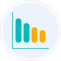 Bar Chart Glyph Two Colour Circle Icon vector