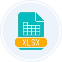 xlsx glifo dos color circulo icono vector