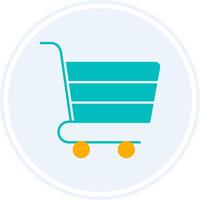 Shopping Cart Glyph Two Colour Circle Icon vector