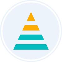 Pyramid Glyph Two Colour Circle Icon vector