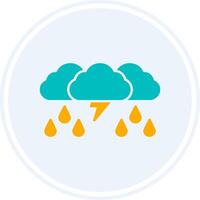 Storm Glyph Two Colour Circle Icon vector