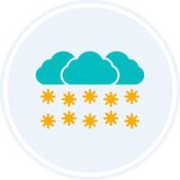 Snowing Glyph Two Colour Circle Icon vector