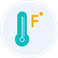 Fahrenheit Degrees Glyph Two Colour Circle Icon vector