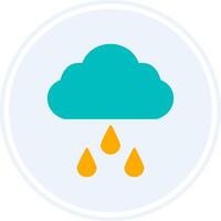 Rainy Glyph Two Colour Circle Icon vector