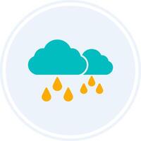 Rainy Glyph Two Colour Circle Icon vector