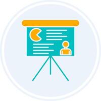Presentation Glyph Two Colour Circle Icon vector