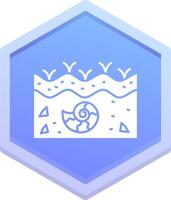 Fossil Polygon Icon vector