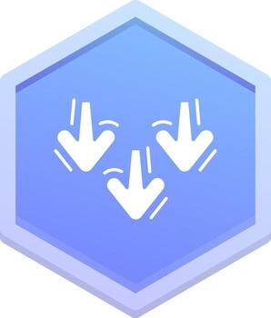 Decrease Polygon Icon vector