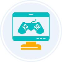 Game Glyph Two Colour Circle Icon vector