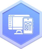 Responsive design Polygon Icon vector