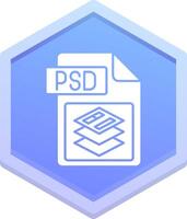 Psd file format Polygon Icon vector