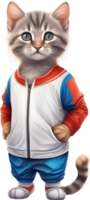 AI generated A cute kitten in soccer uniform png