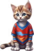 AI generated A cute kitten in soccer uniform png