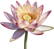 AI generated Watercolor painting of a water lily flower. png