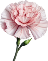 AI generated Watercolor painting of a Carnation flower. png