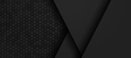 black hexagon material modern background vector