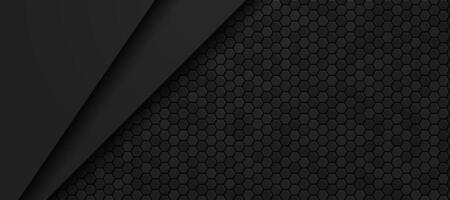 black hexagon material modern background vector